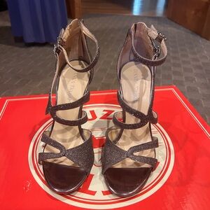 Ivanka Trump glitter strappy stilettos